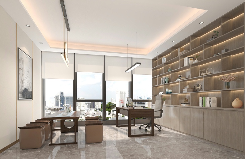 新中式办公室设计效果图 新中式办公室设计效果图
