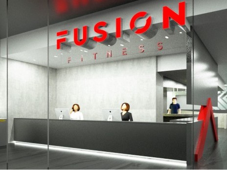 深圳健身房装修FUSIONFITNESS前台效果图